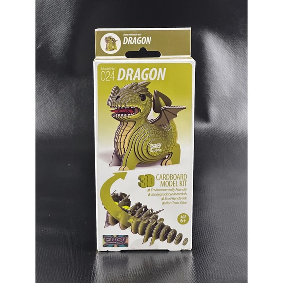 EUGY Dragon 3D Cardboard Model Kit 024 Eco Friendly New in Box - Picture 1 of 5